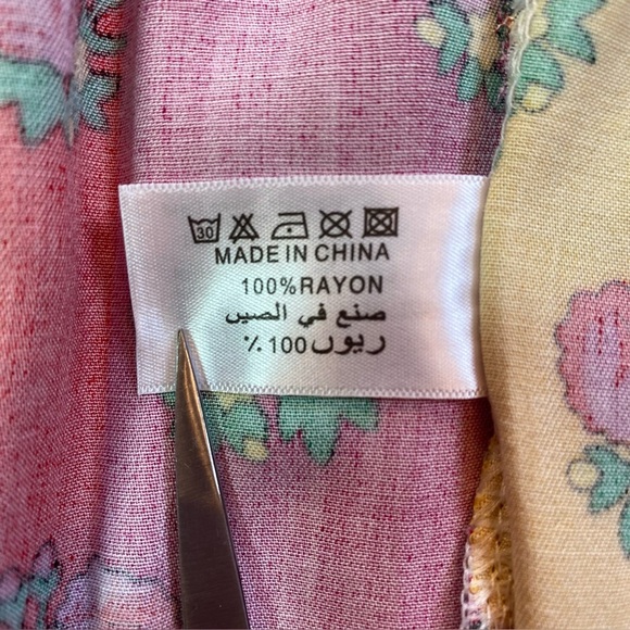 Colorful Floral Long Skirt Tassel Hem Trim Elastic Waist. Girls Sz 16/Women’s S - Picture 6 of 12